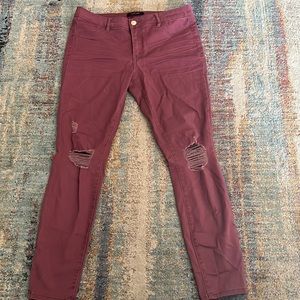Maroon/Pink Skinny Jeans